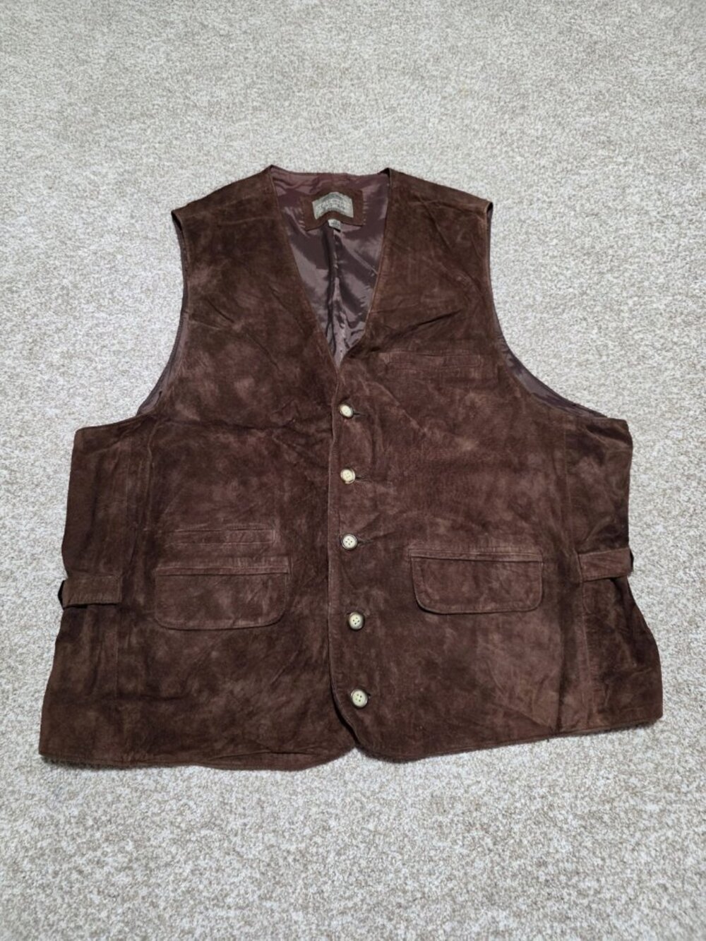 Le Collezioni Structure Vintage Men’s Brown Leather Vest Size XL